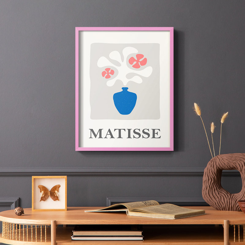 Matisse CCLxx III, reproduction encadrée - bois massif, Rose, H 10 po x l 8 po