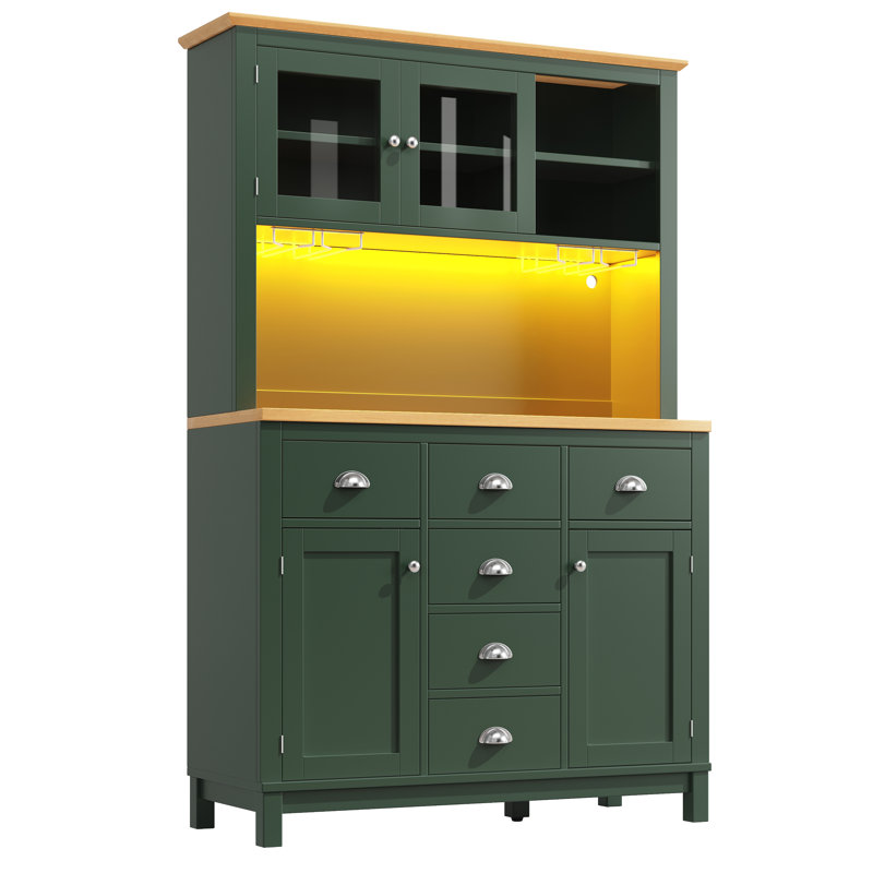 180cm Kitchen Pantry, Green