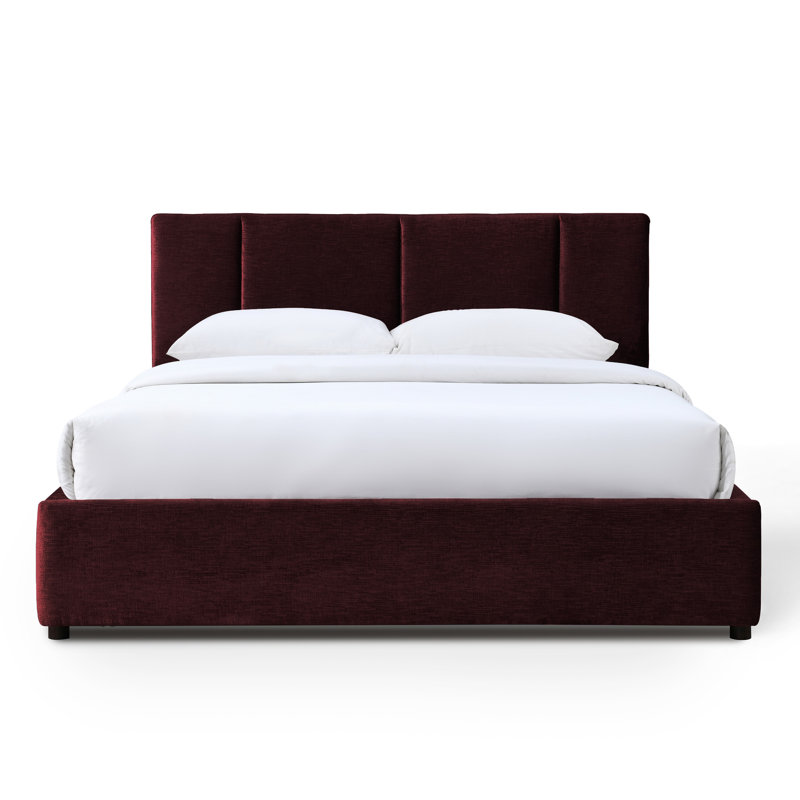 Condit Upholstered Platform Bed, Queen, Burgundy