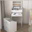 Petit meuble-lavabo avec miroir - ensemble de coiffeuse à maquillage blanc avec chaise, tiroirs, petite coiffeuse mignonne peu encombrante pour le salon de la chambre des filles