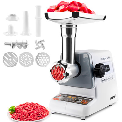 Geepas 1400W Electric Meat Grinder, 3 Different Cutting Plates, Reverse Function