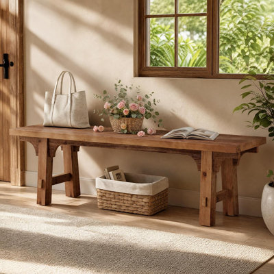 63-Inch Solid Wood Dining Bench