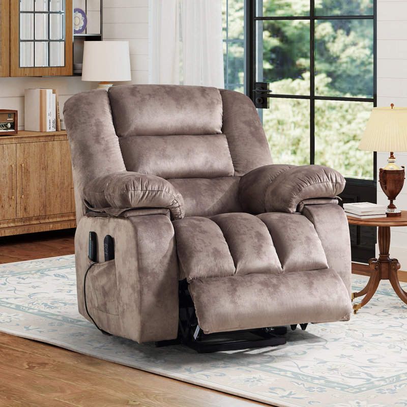 37.8" Wide Comfort Ergonomic Power Lift Recliner Chair with Heated Massage & Adjustable Headrest & Arm Storage
