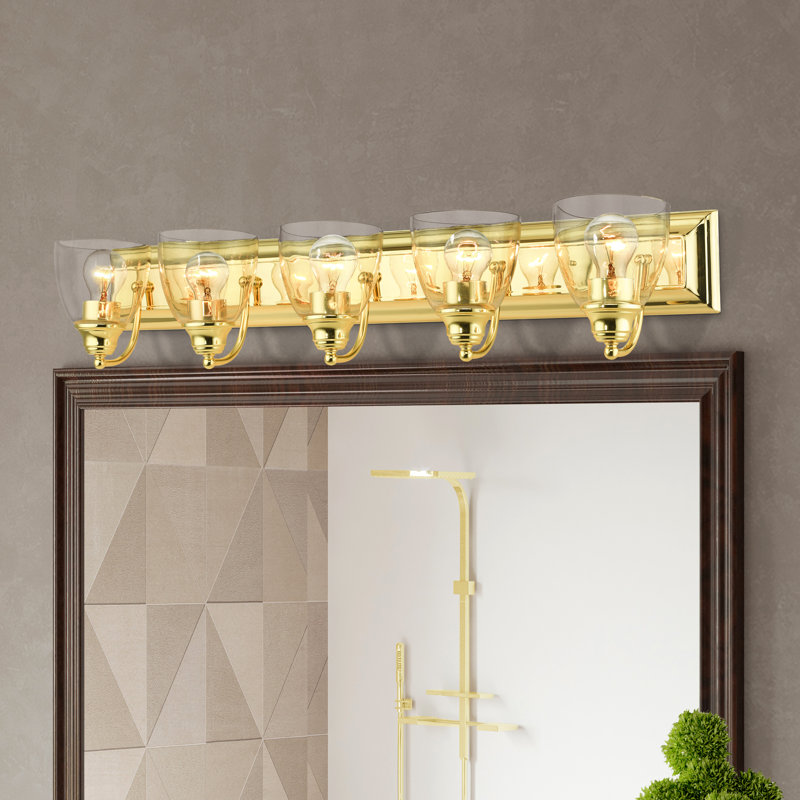 5 - Light Dimmable Vanity Light, Polished Brass