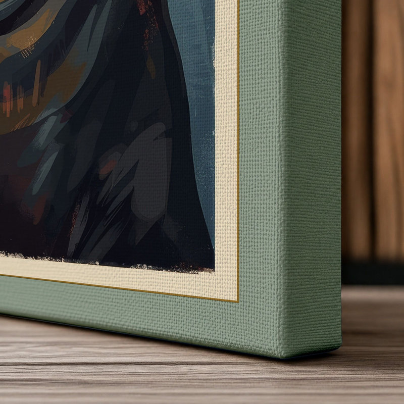 Contemplative Seal Rustic - Wrapped Canvas, 36x24 - 91.4 x 61.0 cm, Sage Border
