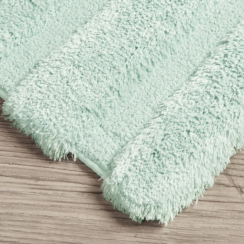 17X24" Bathroom Rug, 100% , Stripe Pattern, , Sheen, Fade & Stain , Non-Skid Base, Machine Washable Rug In , Macro-Spun Stripe, Quality, Soft And Lustrous, Backing, For A Peaceful Bath