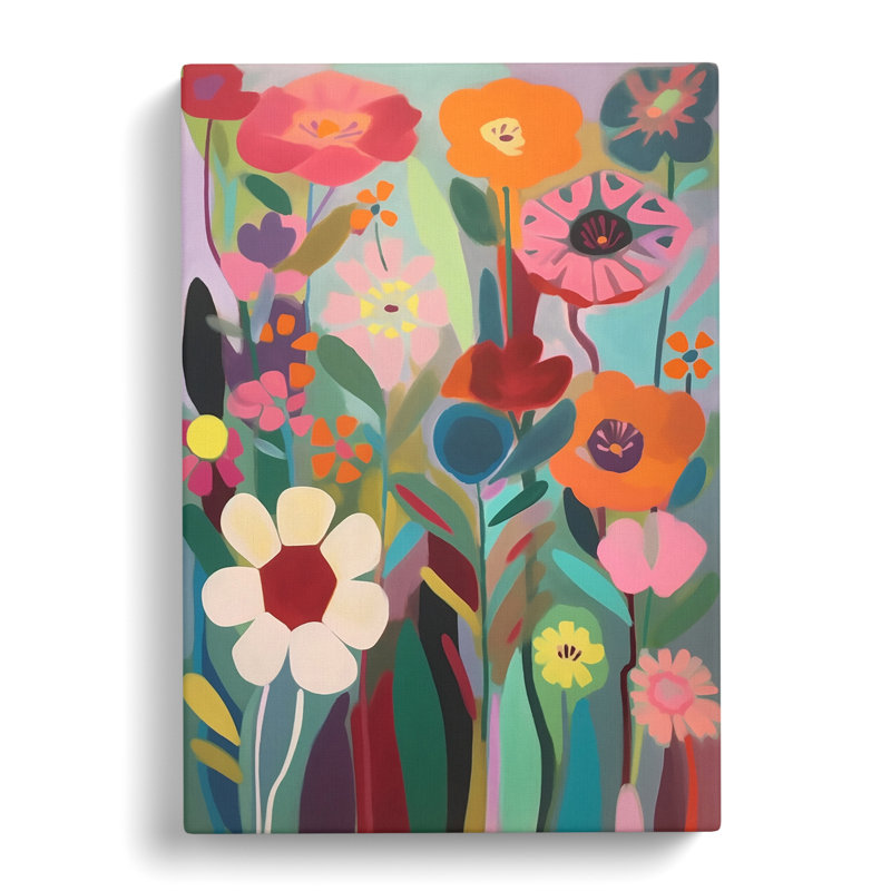 Carlito Retro Flowers Vol.7 - Wrapped Canvas, 60cm H x 40cm W