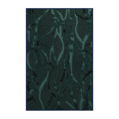 Tapis bleu abstrait lavable à la machine