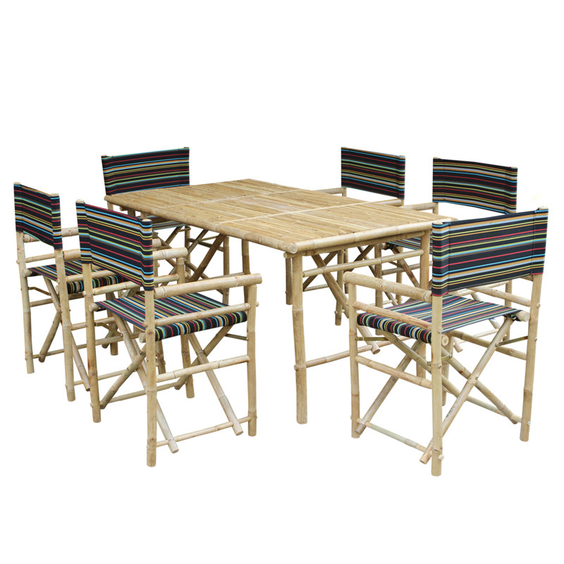 Collin Solid Wood Top Four Leg Dining Set, Black/Red/Green
