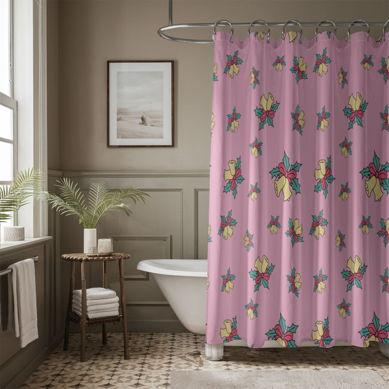 Rideau de douche 1 pièce Rosy Cheer, H 74 po x l 71 po