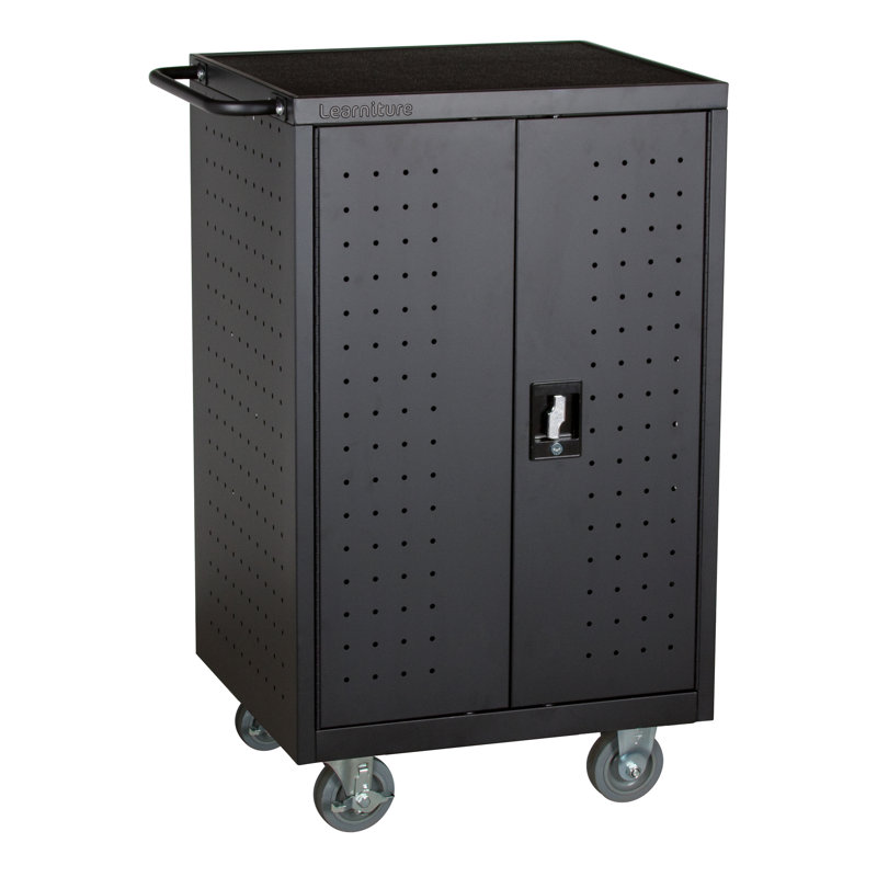 Structure Series 39.75'' H x 23.6'' W Laptop/Tablet Storage Cart with Wheels, Assembled