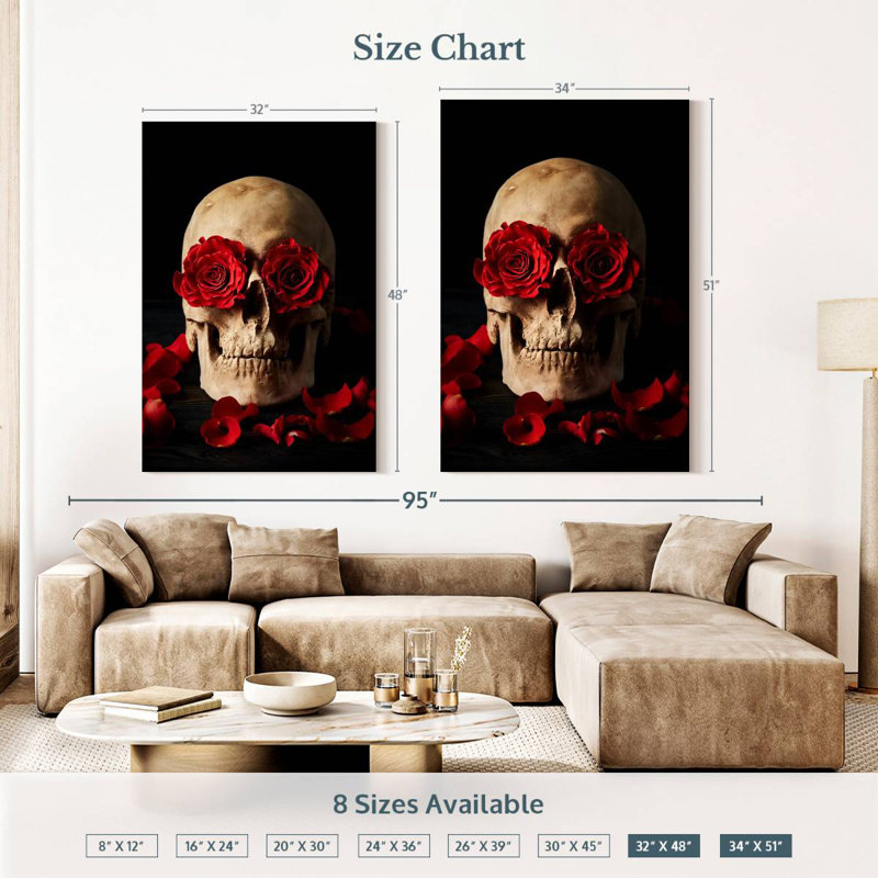 Passionate Skull, 48" H x 32" W