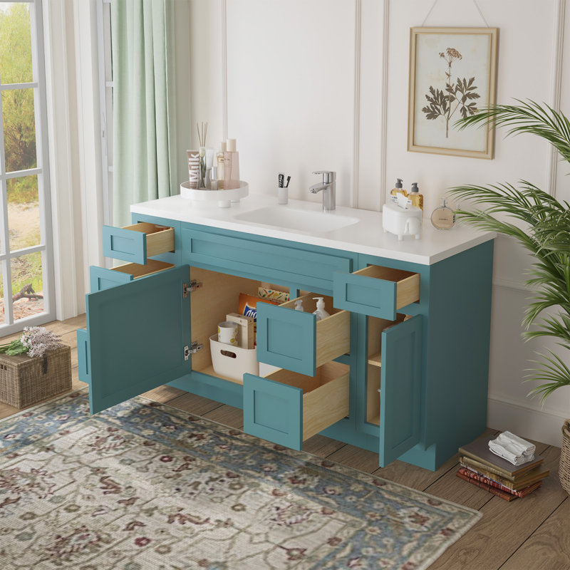 60'' Single Bathroom Vanity Base Only, Teal