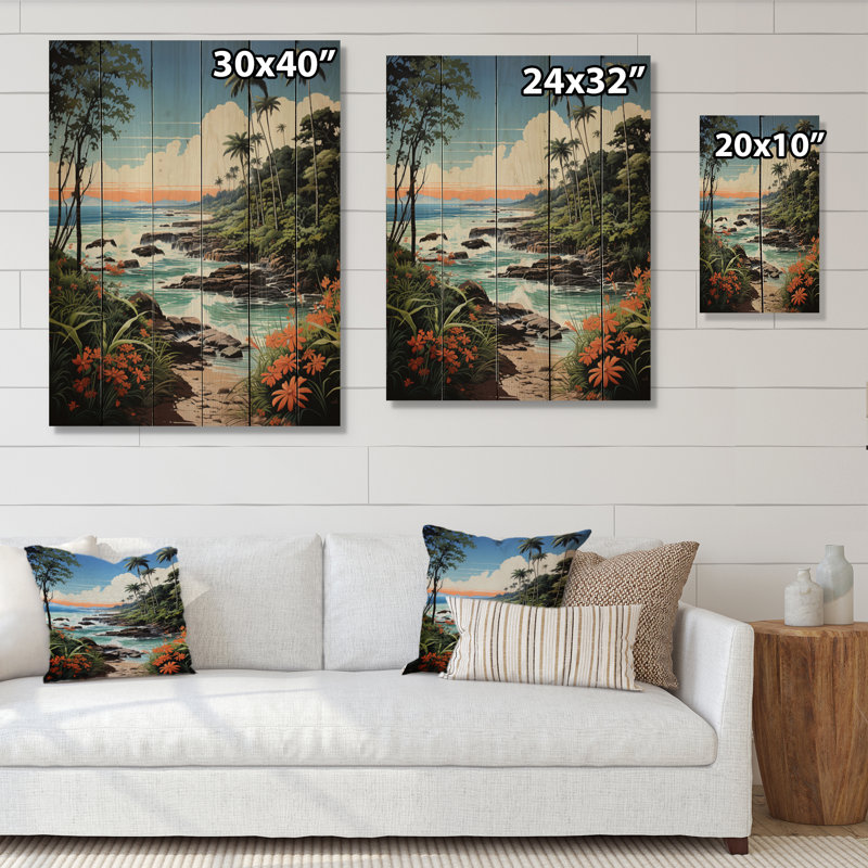 Coastaltropical Tropical Paradise I sur impression sur bois, H 20 po x l 10 po x P 0,78 po