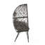 Chaise longue Aeven en tissu gris clair et osier noir