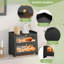 Boîte à pain à double couche pour comptoir de cuisine, grand rangement pour boîte à pain avec fenêtres, porte-pain en bois de ferme (noir)