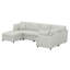 Ensemble de canapé modulaire modulaire en forme de U de 127 po avec repose-pieds mobile, ensemble de canapé modulaire en chenille 6 places avec assise profonde Modern-4533617