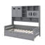 Lit de jour simple en bois avec 2 tiroirs, armoire et tablettes-971091513