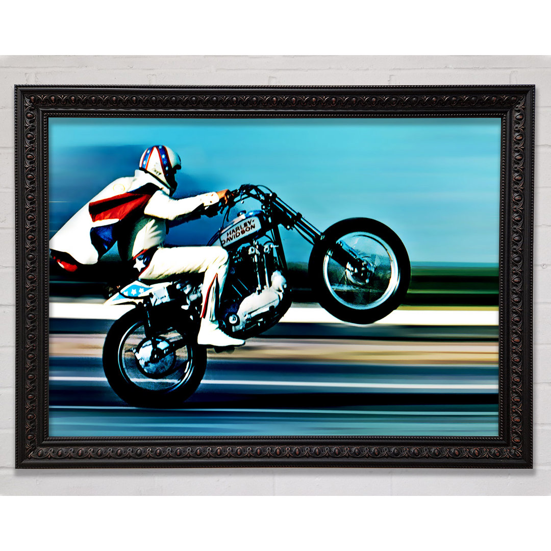 Evel Knievel Wheelie Farbe - Druck