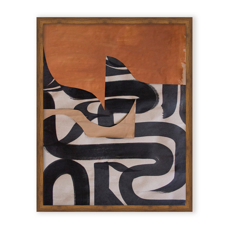 Gai: A Symphony Of Abstraction, Framed Canvas, 30" H x 24" W x 2.375" D, Gold