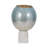 Modern Glas Bowl Candle Holder with Marble Base - Decorative Pillar Candlestick Holder for Dining Tabletop or Home Decor - Blue & White-381816842