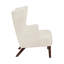 Fauteuil à oreilles contemporain beige avec revêtement en chenille et structure en contreplaqué-134541891