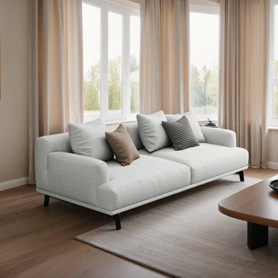 Modern Cotton Linen Upholstered Sofa for Living Room