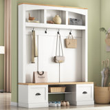 Hall Tree 55.1'' Wide With Bench And Shoe Storage