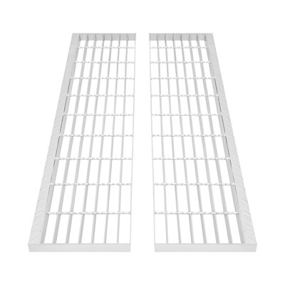 2Pcs Stair Treads, Metal Bar Grating Stair Tread