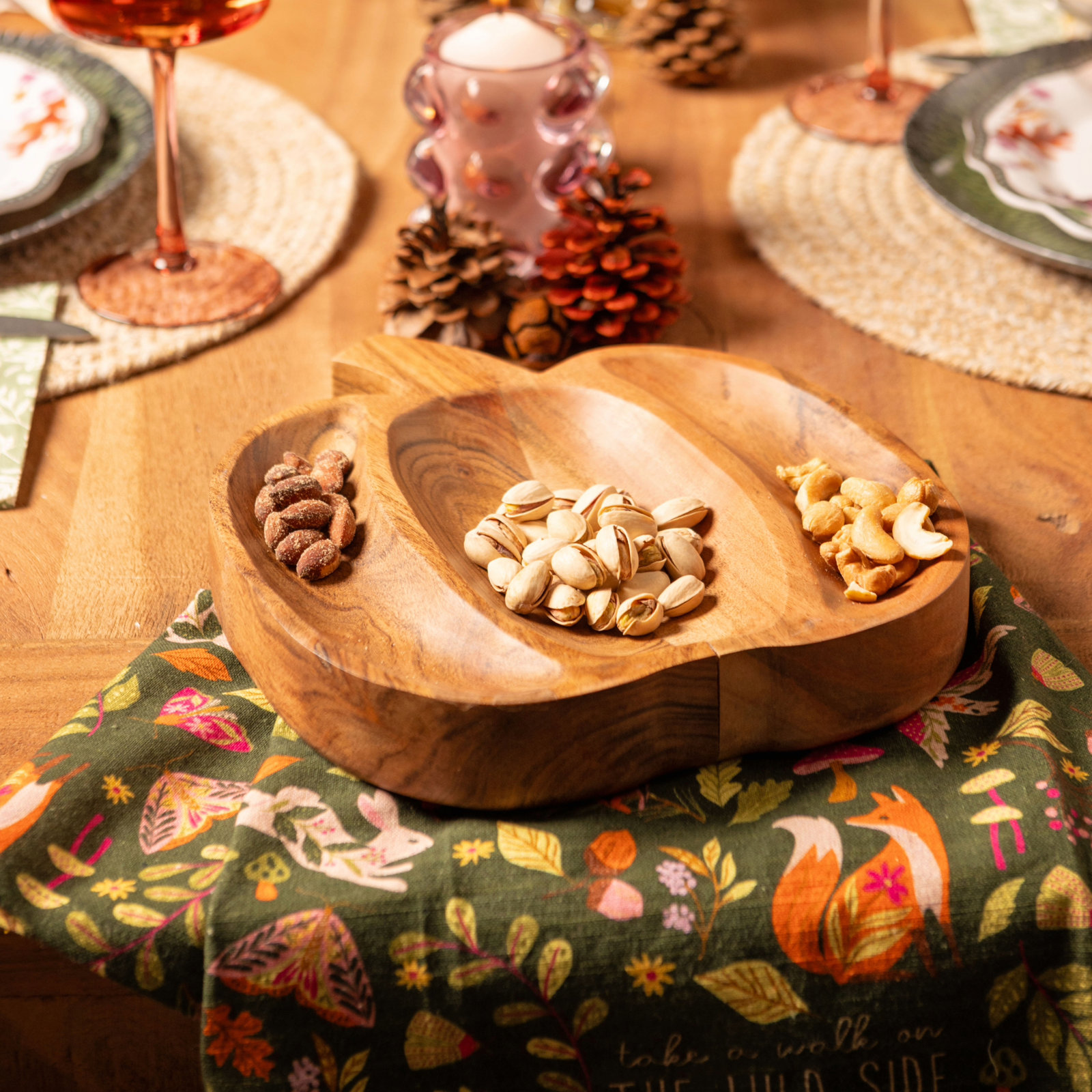 Wood Shaped Serving Bowl Pumpkin