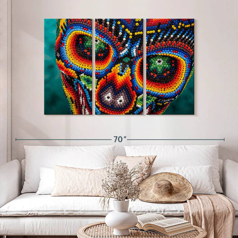 Tête de mort Senne Huichol, H 32 po x l 50 po