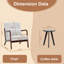 Ensemble de chaise basse et de table basse en polyester rembourré de style Mid-Century moderne, structure en bois d'hévéa massif, beige doux-871733805-871733806