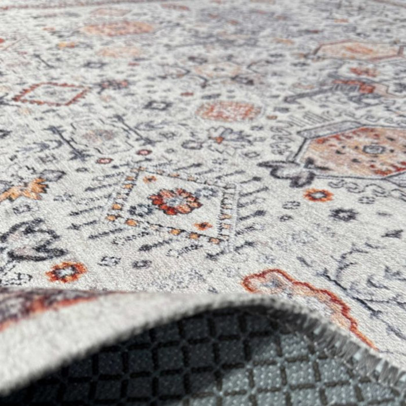 Chenille en coton crème crème multicolore, Rectangle 2 pi 8 po x 5 pi