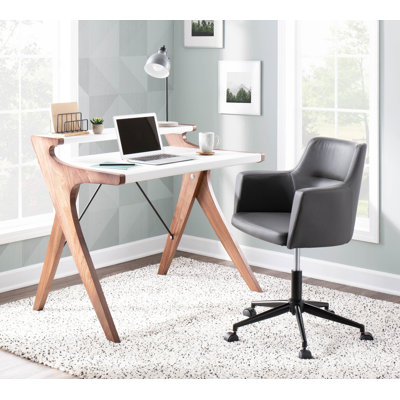Bureau en bois avec rehausse