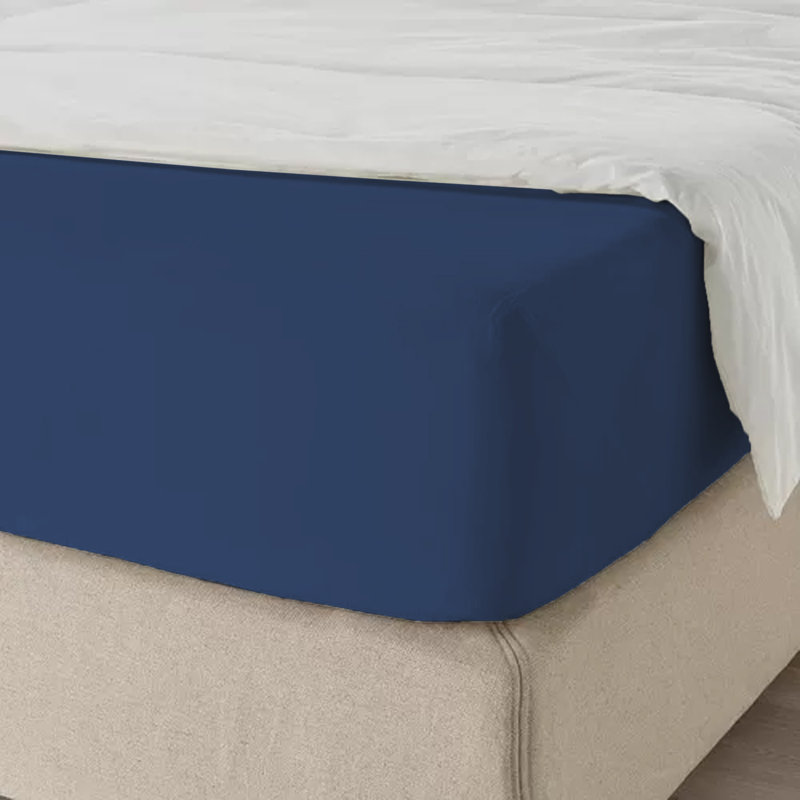 Ewoud Super Soft Microfiber Fitted Sheet – 25cm Deep Pocket, Brushed Finish, Super King (6'), Blue