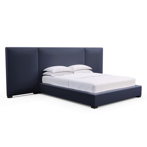 Upholstered Bed, Vintage Leather Blanc, King, Weathered
