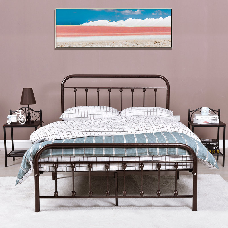 Hidalgo Metal Platform Bed, Full/Double, Brown