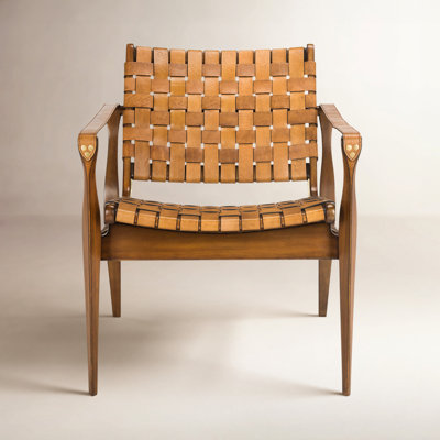 Kenan Mahogany Genuine Leather Armchair