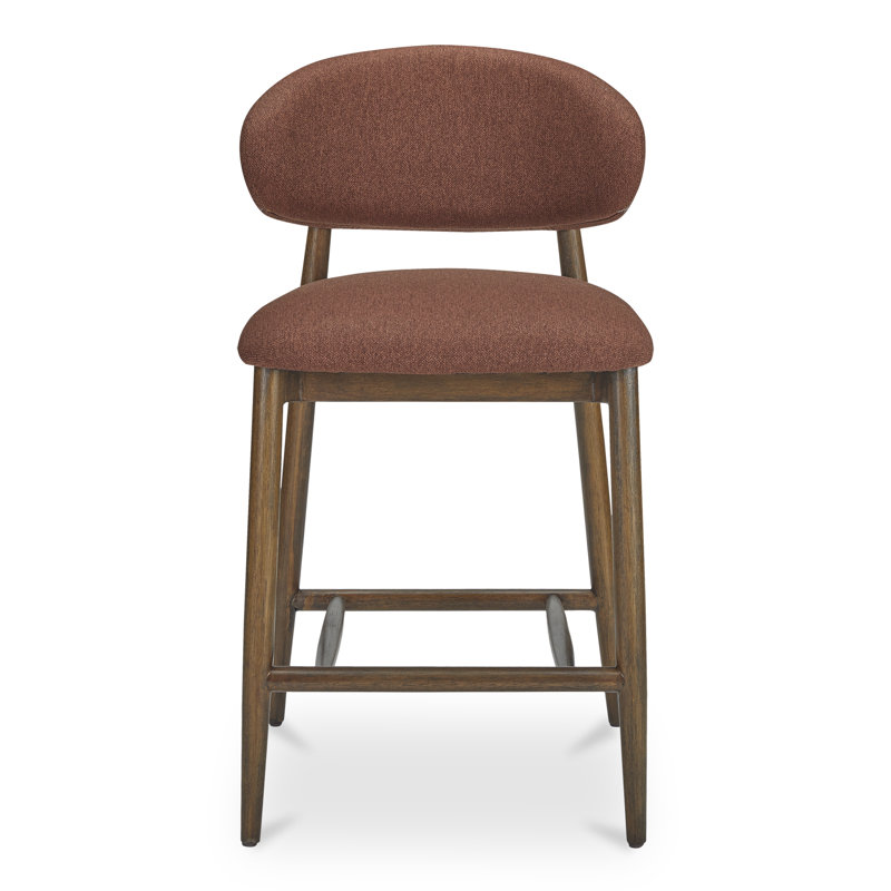 Deloris 26.5" Counter Stool, Rust Performance Chenille