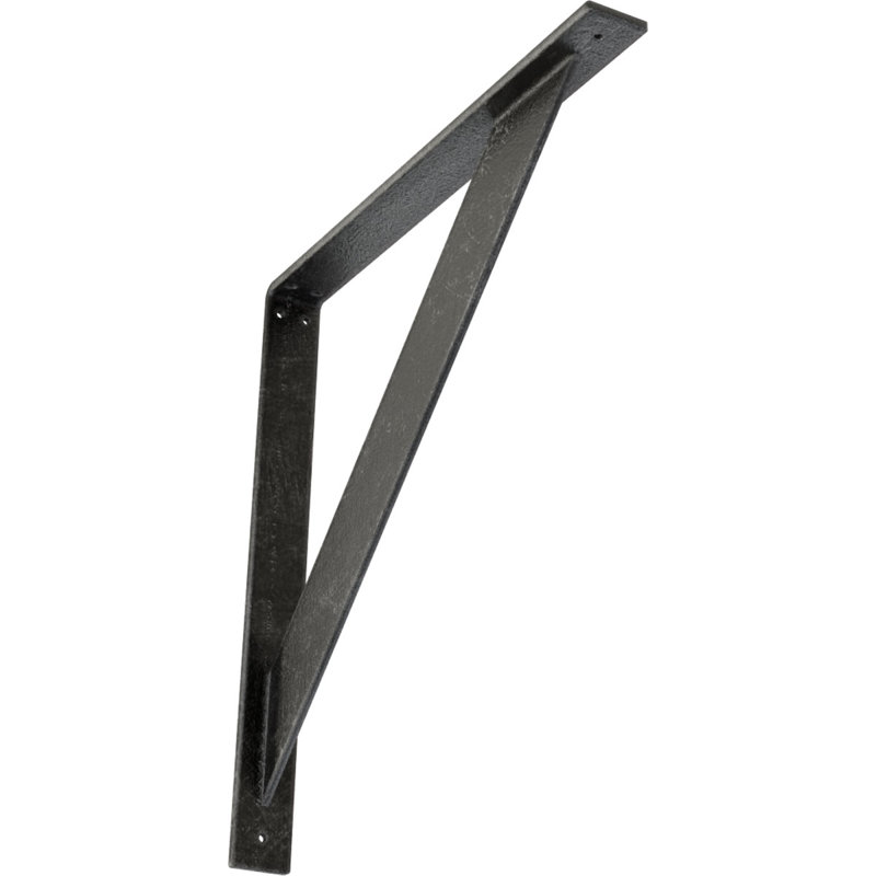 Support traditionnel en acier, H 20 po x l 2 po x P 20 po, Argent antique