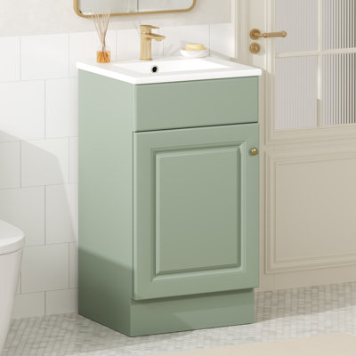 Meuble-lavabo 18 po avec lavabo, meuble-lavabo avec tablette de porte et tablette réglable