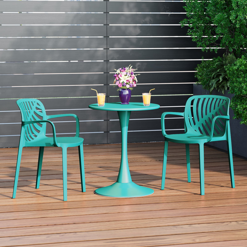 Ensemble repas extérieur 2 personnes, H 28,5 po x l 23,5 po x P 23,5 po, 2, Sarcelle