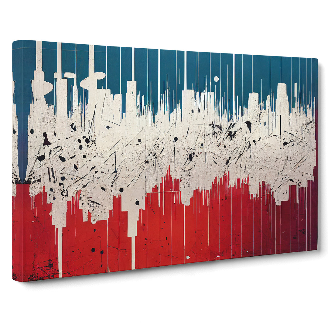 Trendy Abstract Skyscraper Skyline - Wrapped Canvas