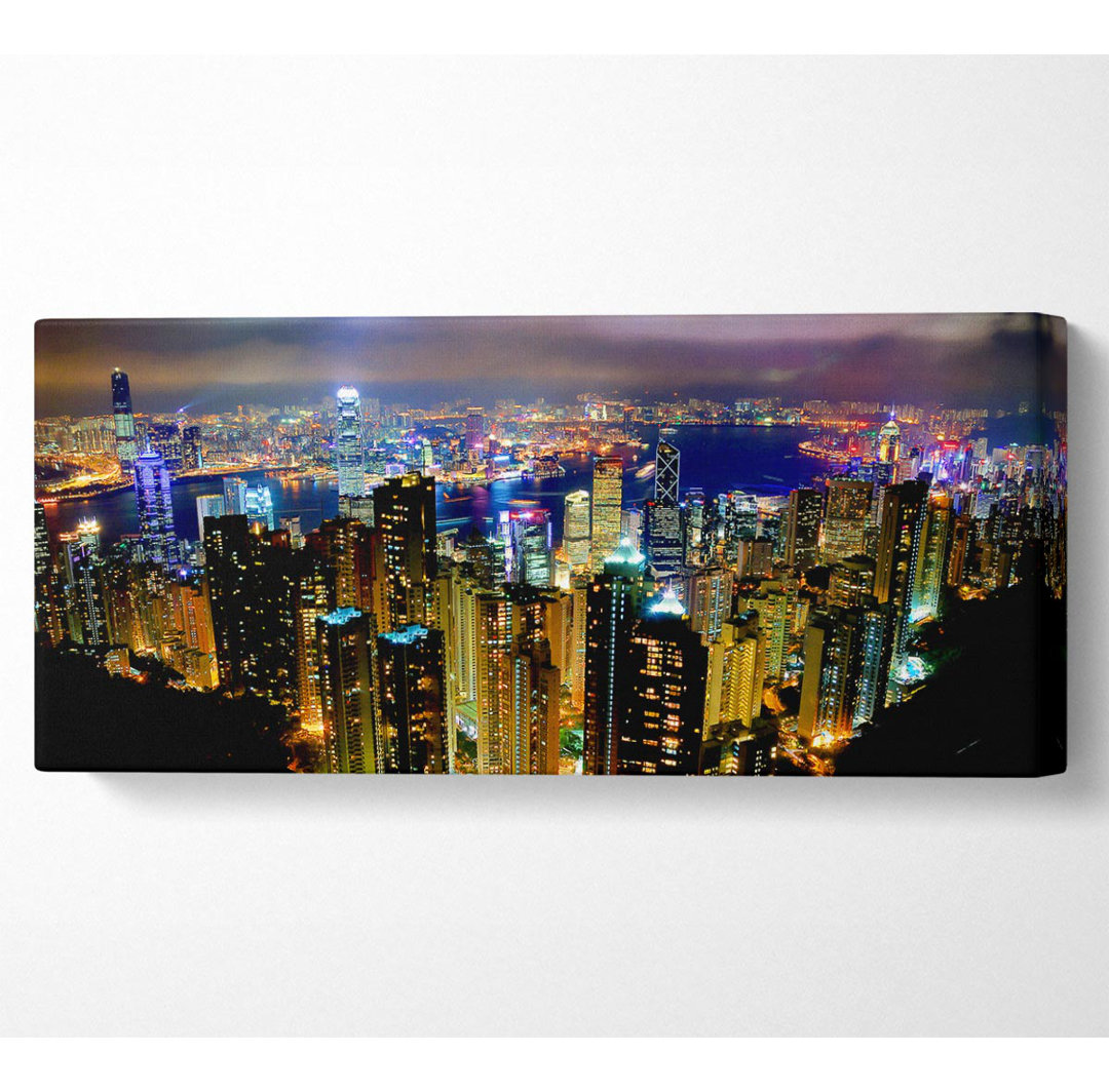 Hong Kong Night Light - Kunstdrucke auf Leinwand - Wrapped Canvas