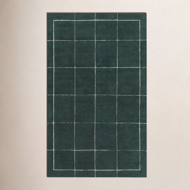 Mallory Green Hand Tufted Area Rug, Rectangle 2' x 3'