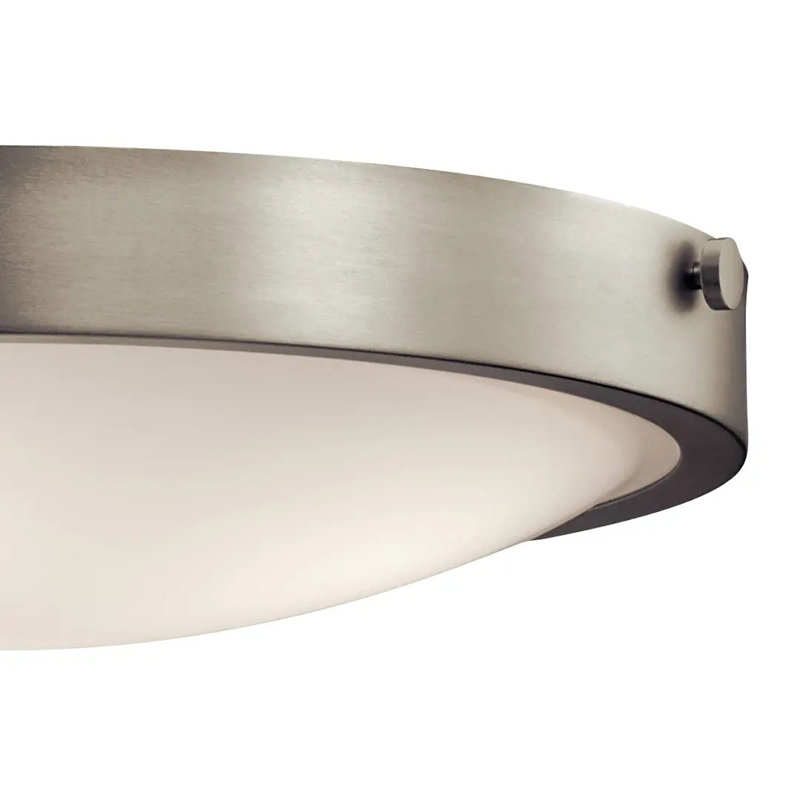 Jacoby Glass Flush Mount, 5.5" H x 17.5" W, Brushed Nickel