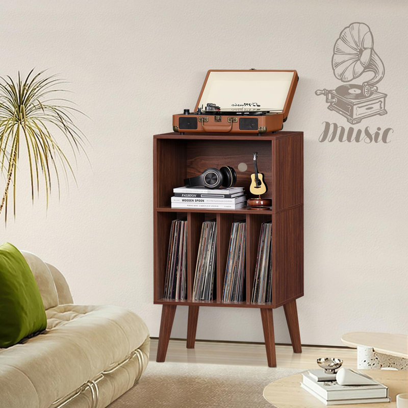 86.87 cm H Media Shelves, Brown