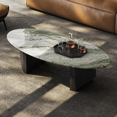 Green Oval Natural Luxury Stone Coffee Table