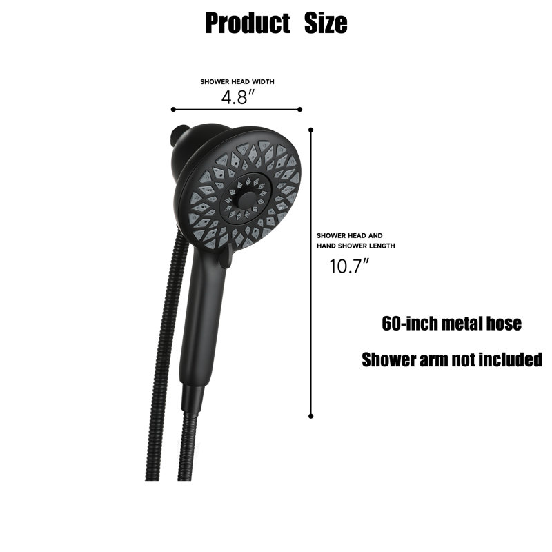 Matte Black Handheld High Pressure Shower
