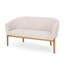 Tissu beige de style Mid-Century moderne, coutures en canal, pieds en bois d'hévéa brun, point d'assemblage requis, pieds inclus